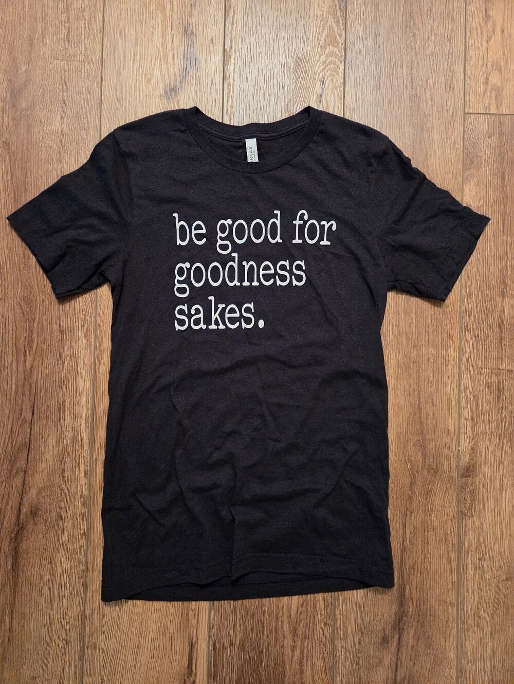 Bella Canvas Black Tee with White Typographic Graphic